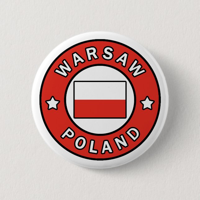 Warsaw Poland 2 Inch Round Button (Front)