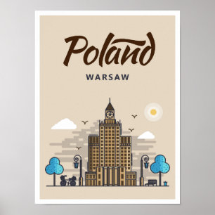 Warsaw Poland Art Travel Illustration Poster