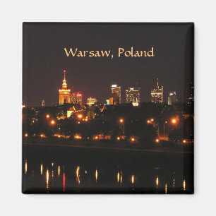 Warsaw, Poland at night Magnet
