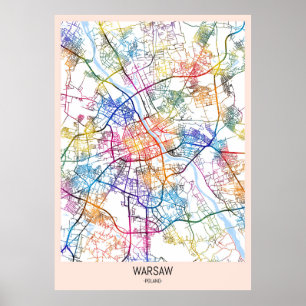 Warsaw Poland City Map Poster