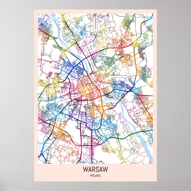 Warsaw Poland City Map Poster (Front)