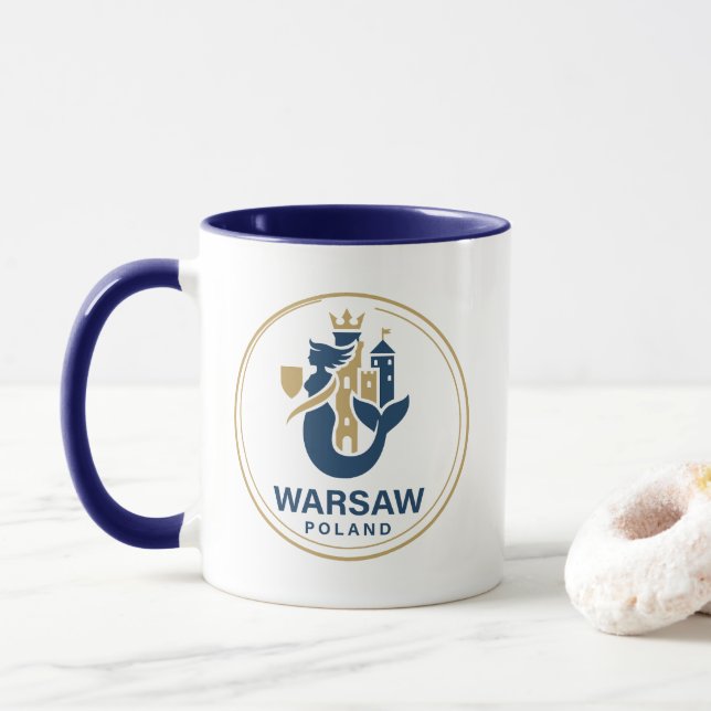 Warsaw Poland Europe Mug (With Donut)