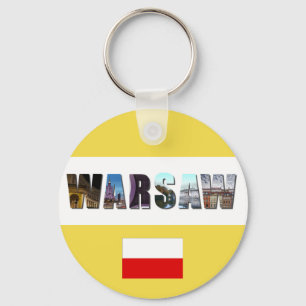 Warsaw Poland Flag Keychain