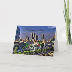 Warsaw, Poland, Merry Christmas Card