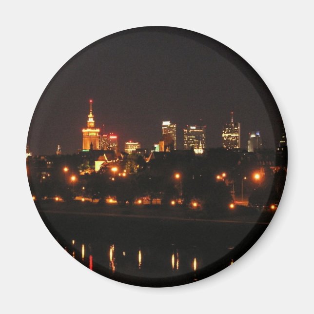 Warsaw, Poland night view Magnet (Front)
