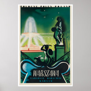 Warsaw Poland Poster Travel Print Polish Art