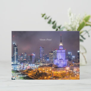 Warsaw, Poland skyline photograph, Card