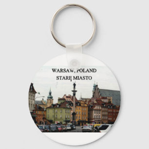 WARSAW POLAND STARE MIASTO OLD TOWN KEYCHAIN