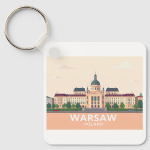 Warsaw Poland The Royal Castle Pastel Travel Keychain