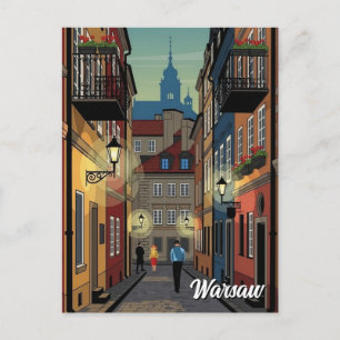 Warsaw Poland Travel Postcard