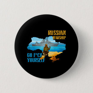 Warship Ukraine Map Pride Vintage Ukraine Postage  2 Inch Round Button
