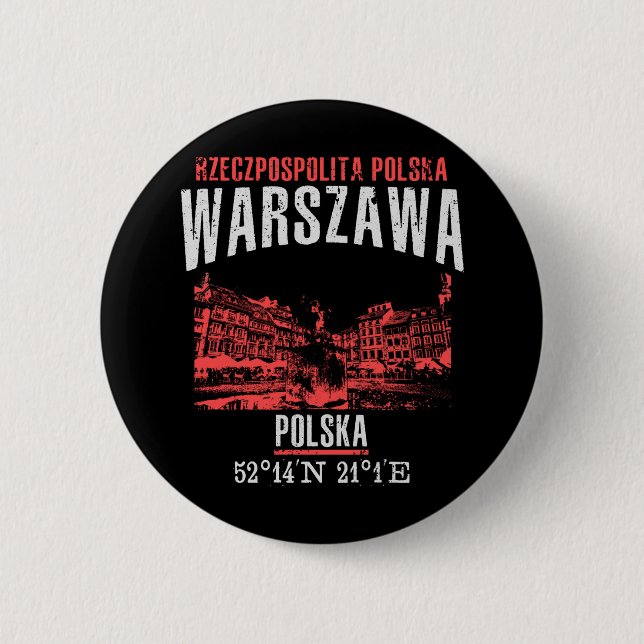 Warszawa 2 Inch Round Button (Front)
