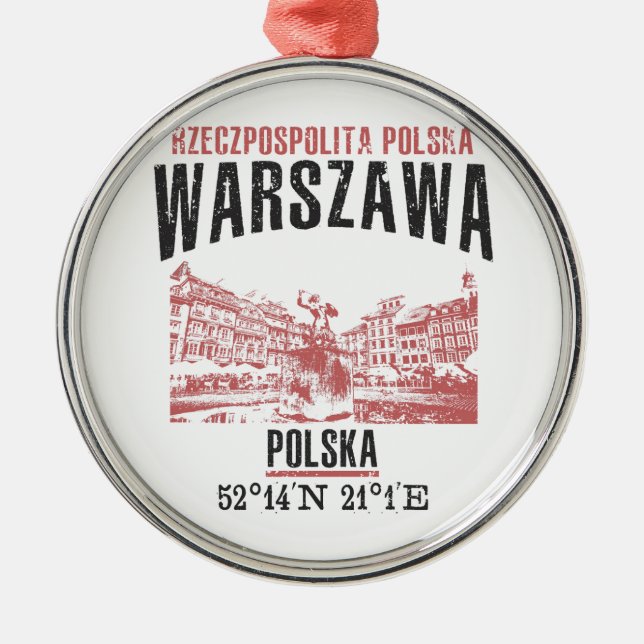 Warszawa Metal Ornament (Front)