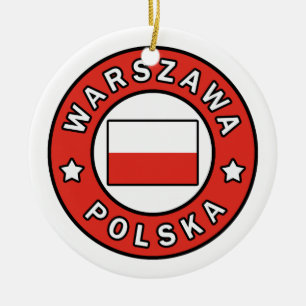 Warszawa Polska Ceramic Ornament