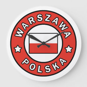 Warszawa Polska Large Clock