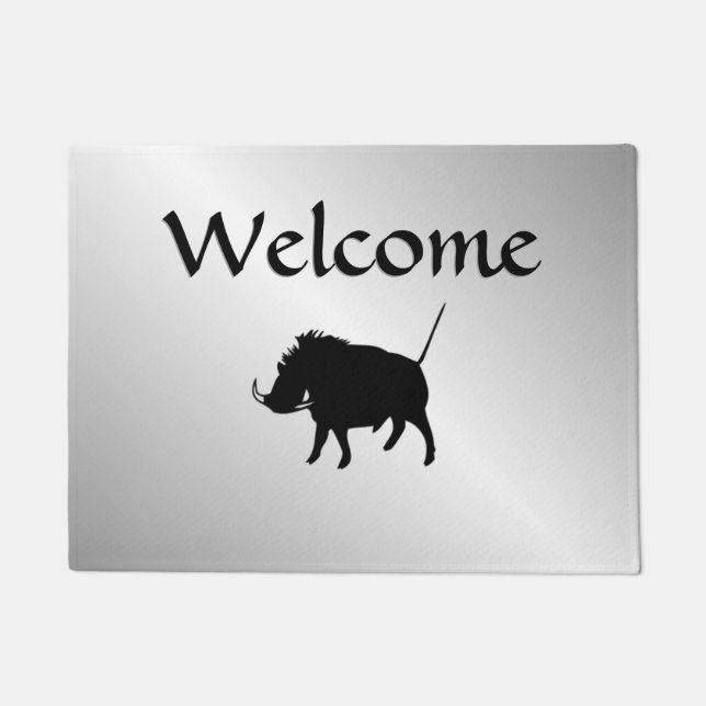 Wart Hog Silver Doormat (Front)