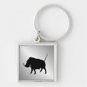 Wart Hog Silver Keychain
