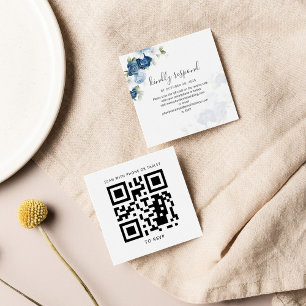 Wartercolor Floral QR Code Mariage Carte RSVP