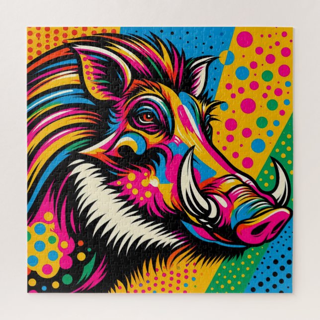 Warthog Pop Art 600 Piece Puzzle (Vertical)