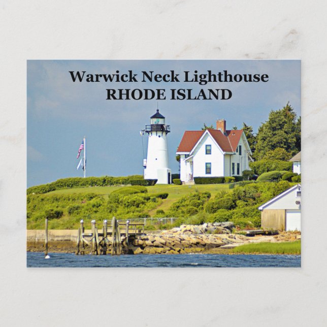 Warwick Neck Lighthouse, Rhode Island Postcard (Front)