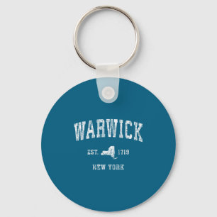 Warwick New York Ny Vintage Athletic Srts Design _ Keychain