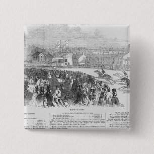 Warwick Races, from 'The Illustrated London 2 Inch Square Button