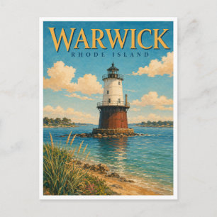 Warwick Rhode Island Conimicut Light GeoSaga Postcard