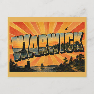 Warwick RI Narragansett Bay Lighthouse Art Postcard