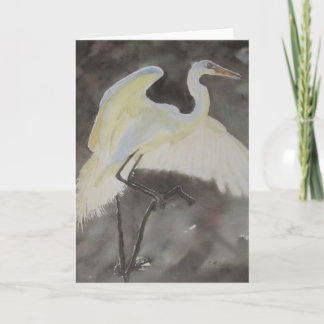 Wary Landing Note Card Watercolor by E.McClellan