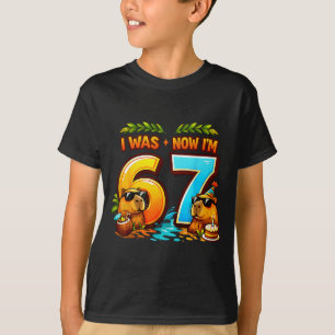Was 6 7 birthday 67 meme capybara kids boys girls T-Shirt