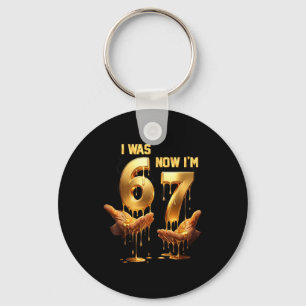 Was 6 7 birthday boys kids gold drip 7th birthday keychain