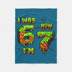Was 6 7 year old birthday 6 7 funny for boys girls fleece blanket