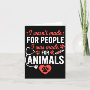 was Made Animals Vet istant Animal Veterinarian Card