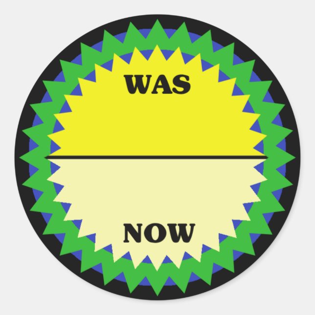 WAS/NOW Retail Sale Sticker (Front)