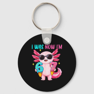 Was six seven axolotl ice cream drip 7th birthday keychain