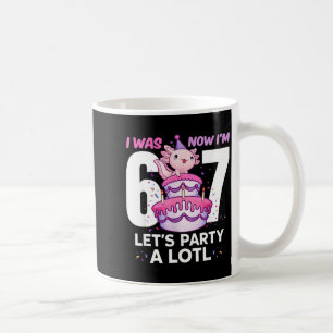 Was six seven cute axolotl 7th birthday 6 7 kids coffee mug