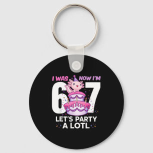 Was six seven cute axolotl 7th birthday 6 7 kids keychain