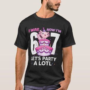 Was six seven cute axolotl 7th birthday 6 7 kids T-Shirt