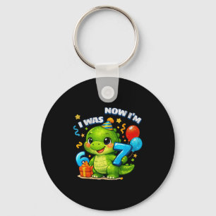 Was six seven dinosaur 67 meme 7th birthday boys keychain
