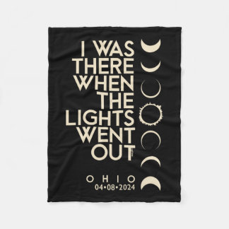 Was There In Ohio Total Solar Eclipse 2024  Fleece Blanket
