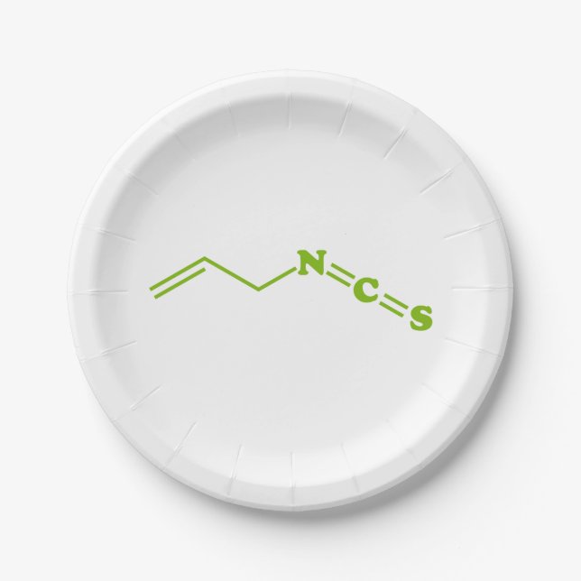 Wasabi Allyl Isothiocyanate Molecular Formula Paper Plate (Front)