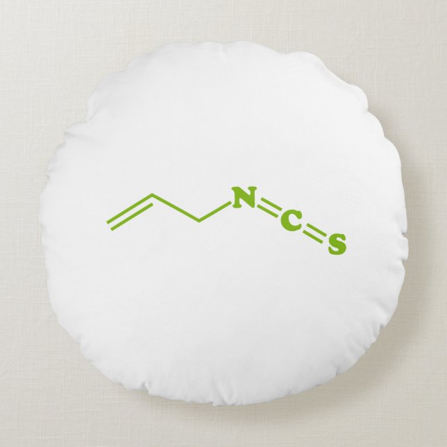 Wasabi Allyl Isothiocyanate Molecular Formula Round Pillow (Front)