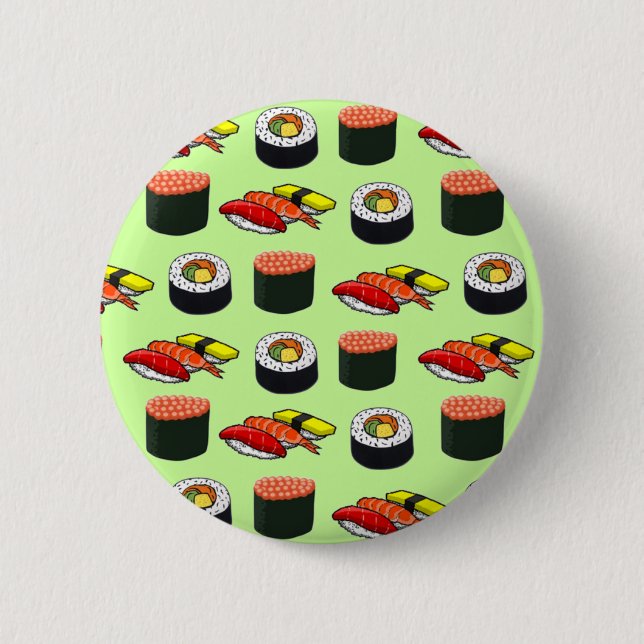 Wasabi Green Sushi 2 Inch Round Button (Front)