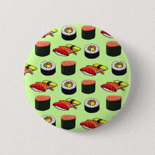 Wasabi Green Sushi 2 Inch Round Button