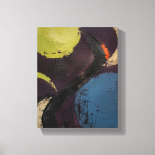 Wasabi Orbit sur fond prune gras toile abstraite P