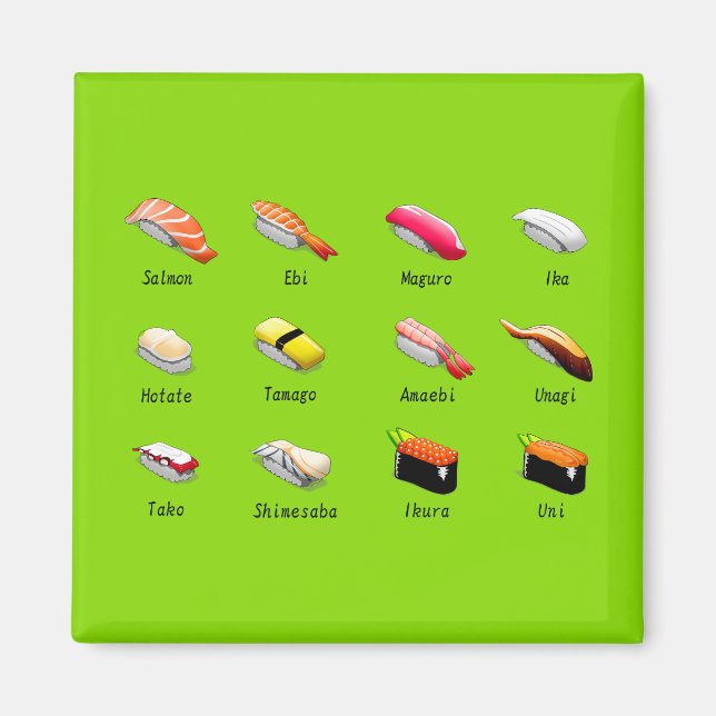 Wasabi sushi Japanese cute food Magnet (Front)