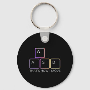 Wasd Gaming Design - Iconic Pc Gamer Keyboard Grap Keychain