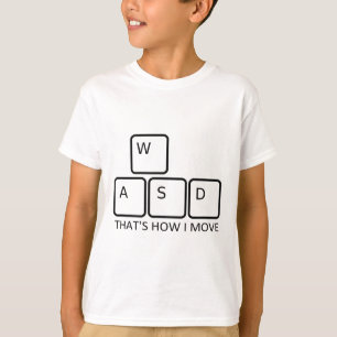 Wasd Gaming Design - Iconic Pc Gamer Keyboard Grap T-Shirt
