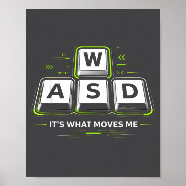 Wasd It's What Moves Me .funny Pc Gamer Computer N Poster (Front)