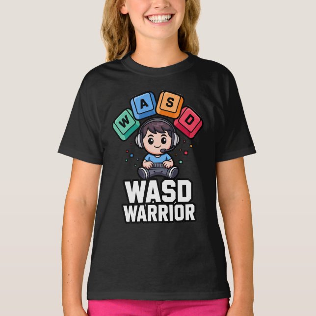 WASD Warrior PC Gamer Tshirts for Gaming (Front)